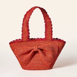 Kate Spade x Target Raffia Woven Bow Red Tote